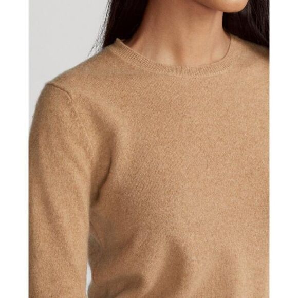 Polo Ralph Lauren Camel Washable Cashmere Long Sleeve Crewneck Sweater - Picture 6 of 13